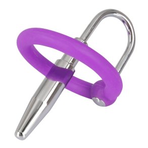 Penisplug with a silicone glans ring