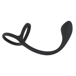 Black Velvets Cock &amp; ball ring with analproppur