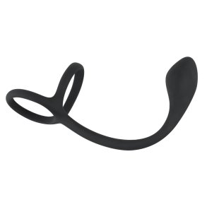 Black Velvets Cock & ball ring with analproppur