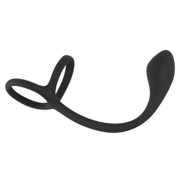 Black Velvets Cock &amp; ball ring with analproppur