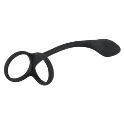 Black Velvets Cock &amp; ball ring with analproppur
