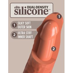 King Cock Elite 8 tumma Dual Density Silicone Cock - lj&oacute;st h&uacute;&eth;litt - � 5,4 cm (Tan)