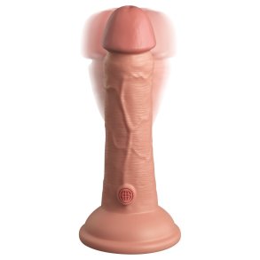 King Cock Elite 6 tumma Vibrating + Dual Density Silicone Cock