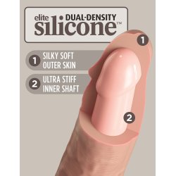King Cock Elite 9 tumma Vibrating + Dual Density Silicone Cock with Remote