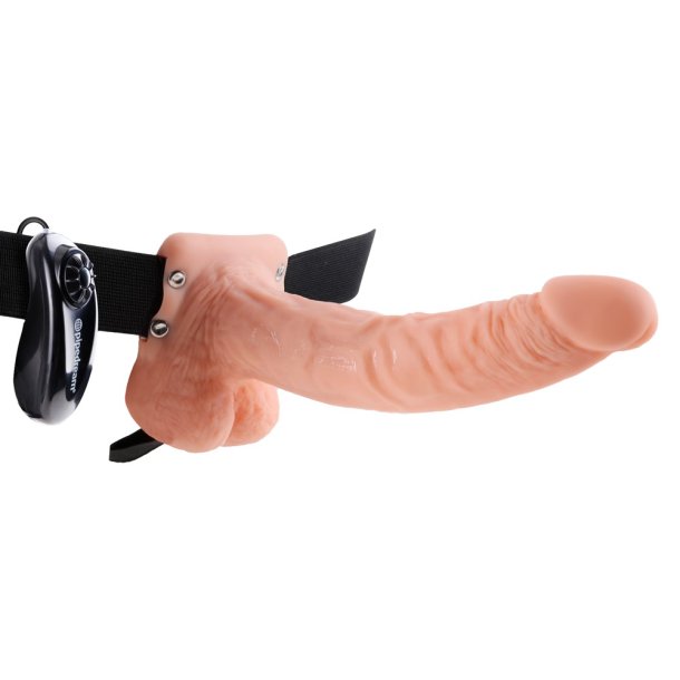 Fetish Fantasy Series 9 inch Vibrating Hollow Strap-on with Balls
