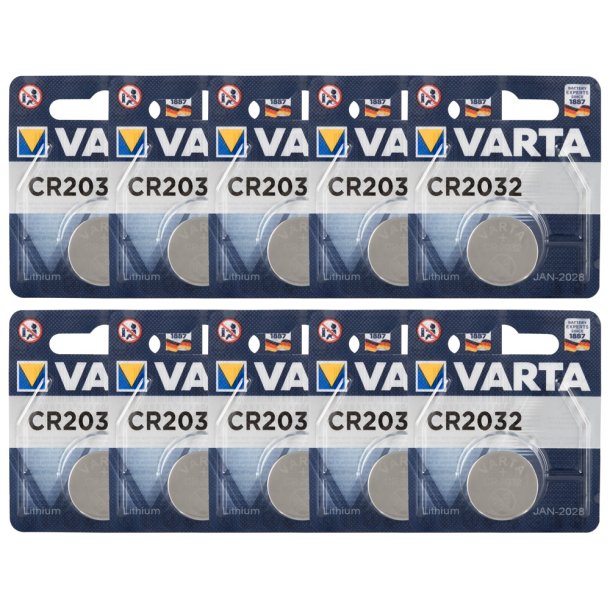 Varta 10 x 1 battar&iacute; CR2032