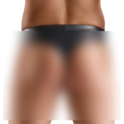 Svenjoyment svartur wetlook-strongur vi� rey�um strikum