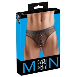 Svenjoyment svartur netstrongur vi� gyltum ringum