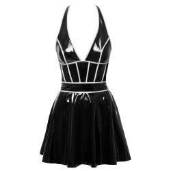 Black Level svartur lakkj�li vi� silvurlittum seymum