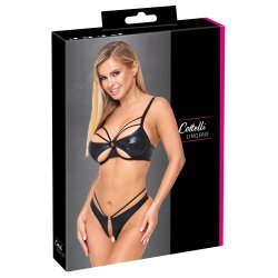 Cottelli svart BH-sett � wetlook