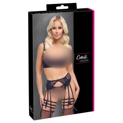 Cottelli svart blondusett vi� �tta sokkahaldarabondum