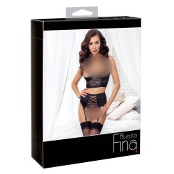 Abierta Fina svart satinsett vi� r�sagyllum ketum