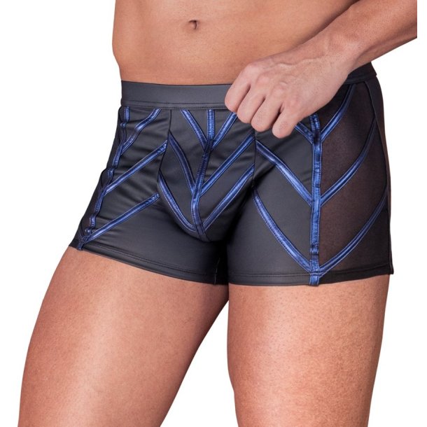 NEK svartar boxershorts vi� metallbl�um strikum