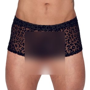Noir svartar netboxershorts vi� leopardmynstri