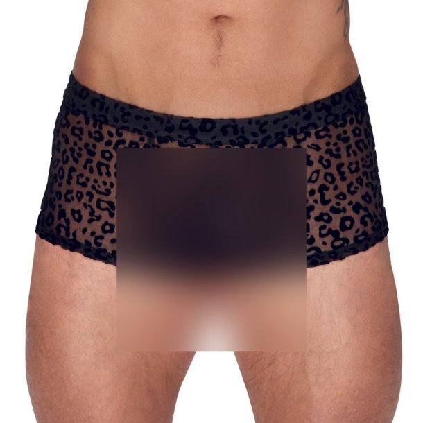 Noir svartar netboxershorts vi� leopardmynstri