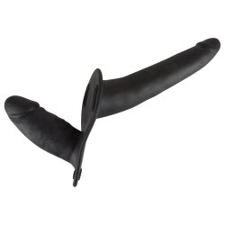 You2Toys Double Strap On Black Silicone - 8,5-15 cm