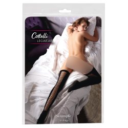 Cottelli nylonsokkar vi� netmynstri - svart