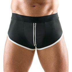 Svartur jockstrap vi� hv�tum kantum