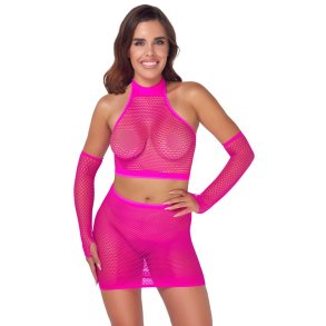 Cottelli pink netsett vi� toppi og pilsi