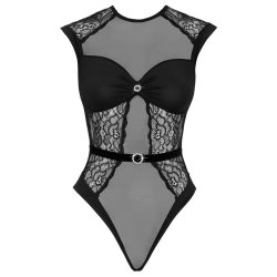 Cottelli svart body vi� blondum og satinbandi
