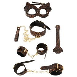 Bondage-sett vi� leopardmynstri