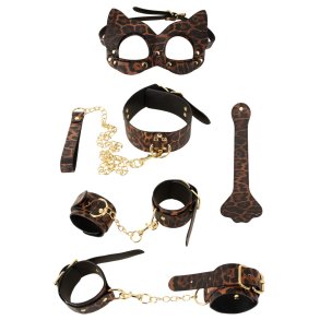 Bondage-sett vi� leopardmynstri