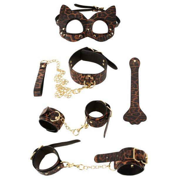 Bondage-sett vi� leopardmynstri