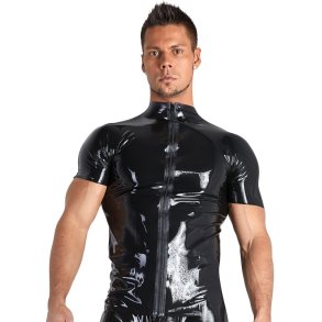 Late X svartur latextoppur vi� standkraga