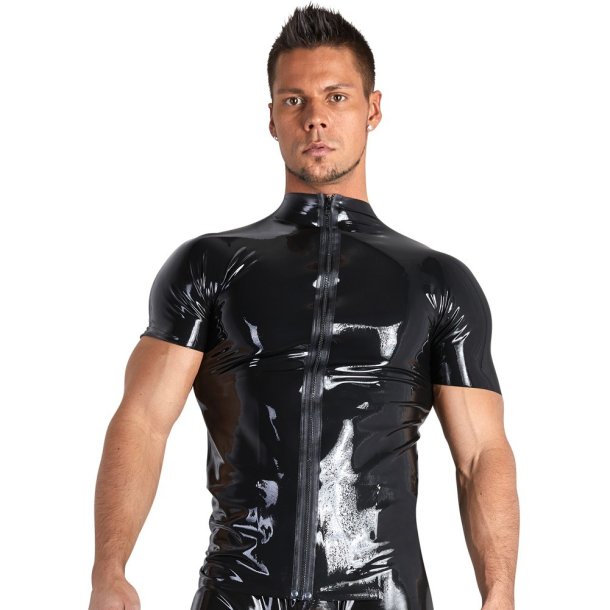 Late X svartur latextoppur vi� standkraga