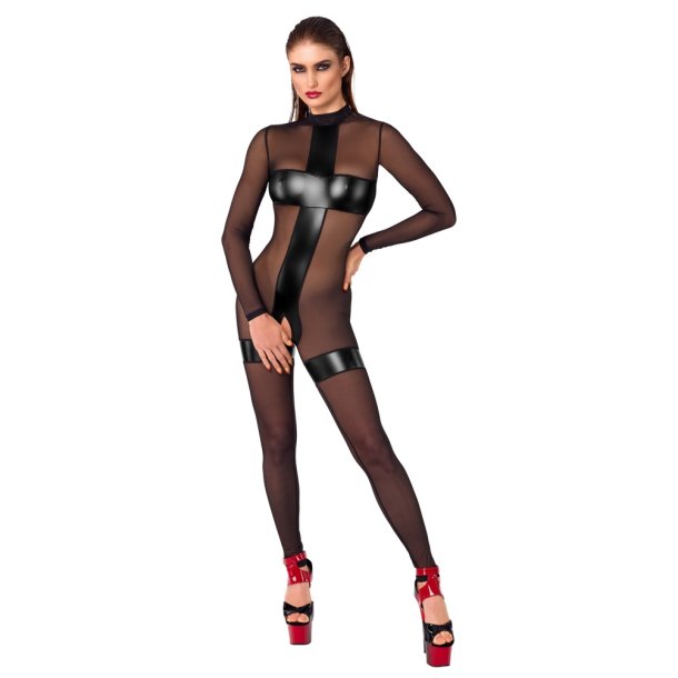 Noir sv�rt netheildardrakt vi� Powerwetlook
