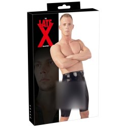 Late X svartar latexshorts til menn vi� hylki