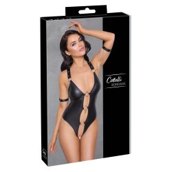 Cottelli svart body vi� ringum og hondbindingum