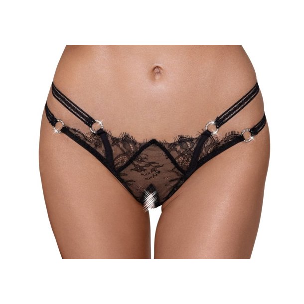 Cottelli svartur blondustrongur vi� f�ra ringum