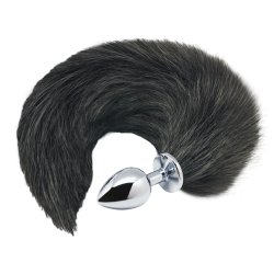 Alive Black & White Fox Tail M