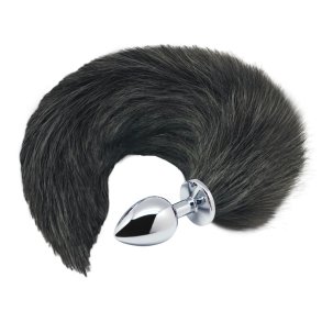 Alive Black & White Fox Tail M