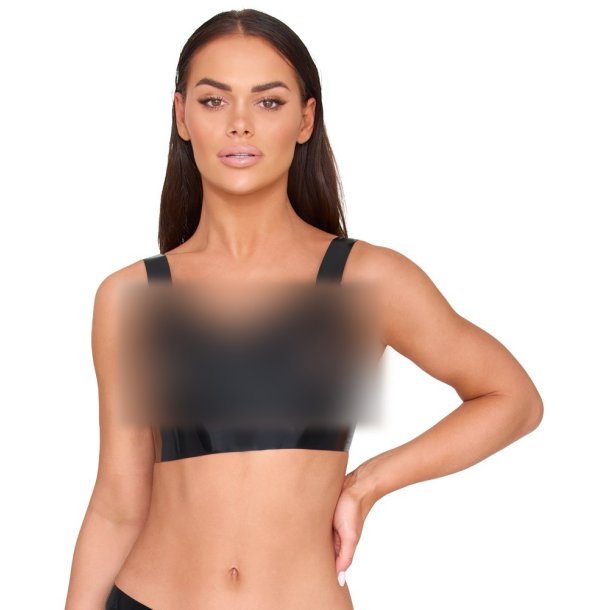 Late X svart latexl�vstykki vi� rundum opningum