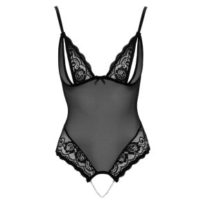 Cottelli svart blondu-body vi� perluketum