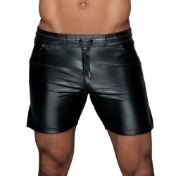 Noir Missbehaved svartar wetlook-shorts