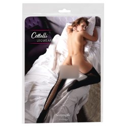 Cottelli nylonsokkar vi� netmynstri - svart