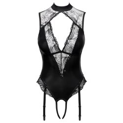 Cottelli svart body vi� glitrandi tylli
