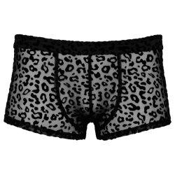 Noir svartar netboxershorts vi� leopardmynstri