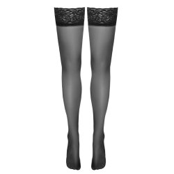 Cottelli sj�lvsitandi sokkar vi� bakseymi og 8 cm blondum