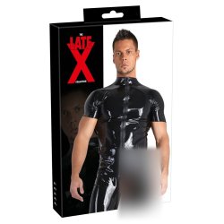 Late X svartur latextoppur vi� standkraga