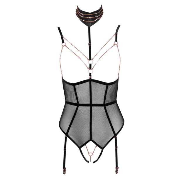 Abierta Fina svart body vi� floyalsbondum og ketum