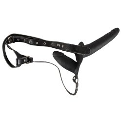 You2Toys Double Strap On Black Silicone - 8,5-15 cm