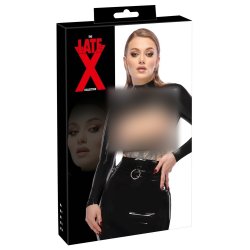 Late X svartur opin latextoppur vi� longum ermum