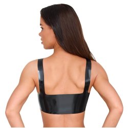 Late X svart latexl�vstykki vi� rundum opningum