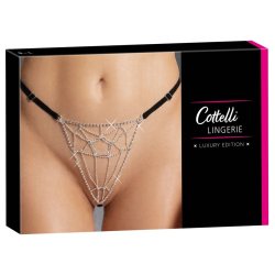 Cottelli svartur strongur vi� strassi og perlum
