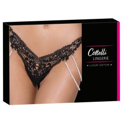 Cottelli svartur strongur vi� broder�i og perluke�jum