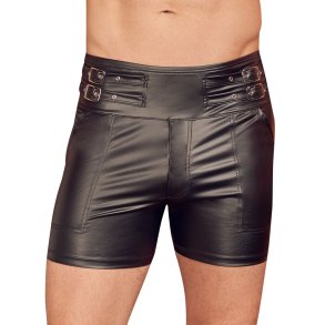 NEK svartar shorts vi� h�gari linning og reimum